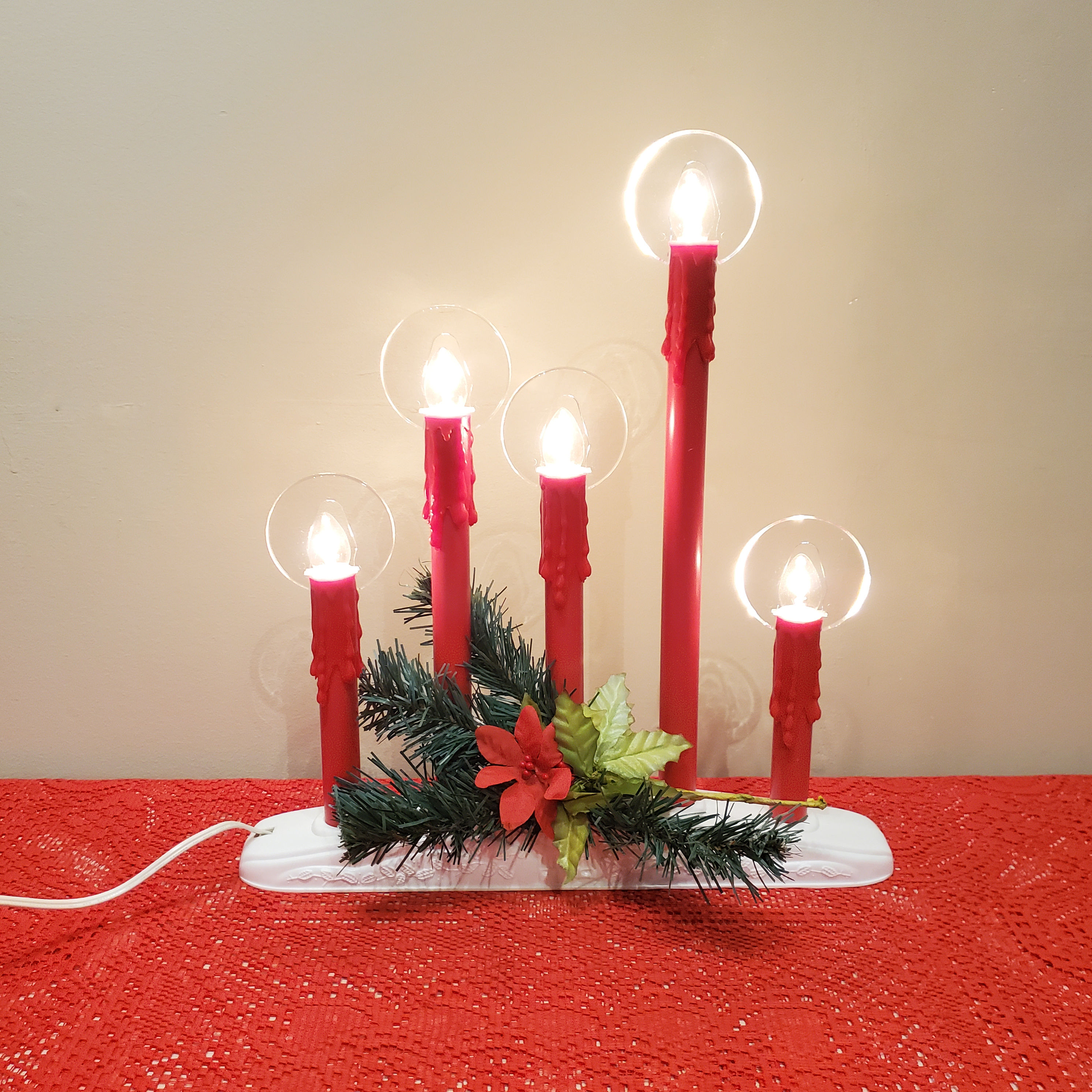 Candélabre 5 branches à halo | Lumière de Noël pour fenêtres