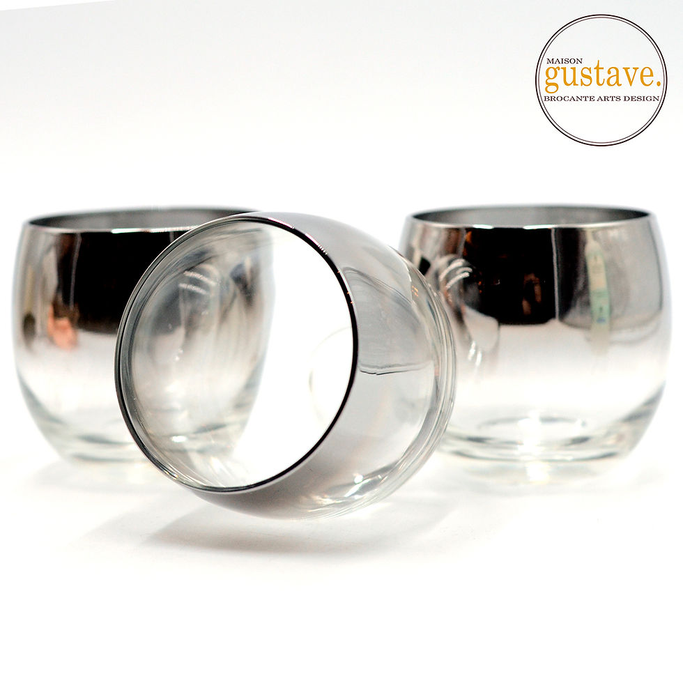 Thumbnail: Verres ballons (3) style Roly Poly avec bordure miroir