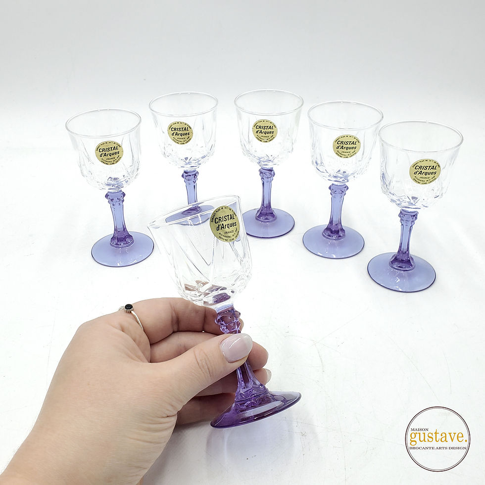 6 Verres à shooter sur pied lilas | Cristal d'Arques France
