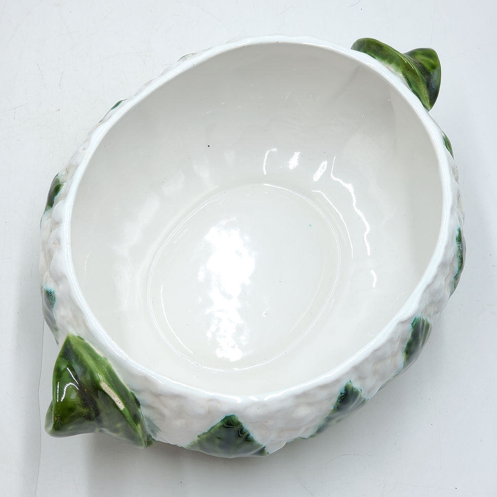 Miniature : Grande soupière en chou-fleur avec la louche et son assiette de service