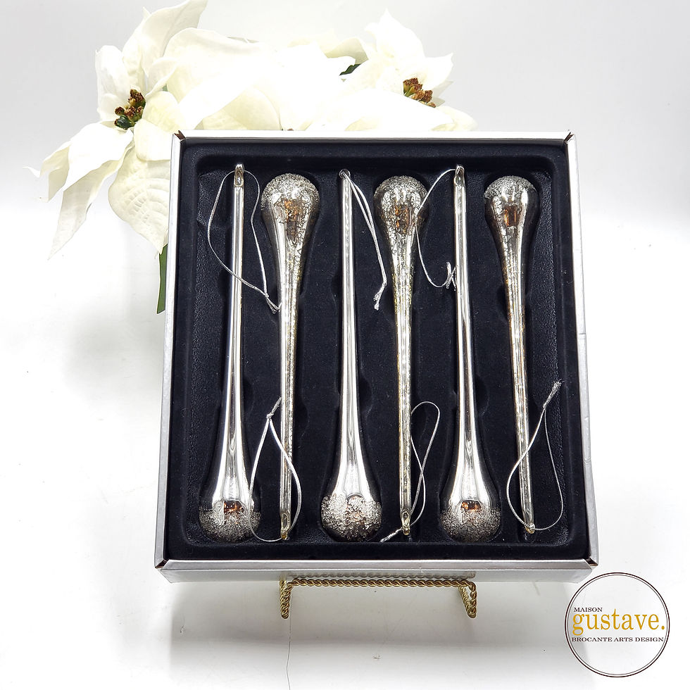 6 grands ornements en verre scintillant