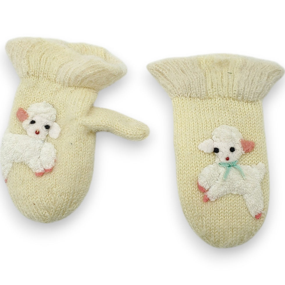 Mitaines anciennes pour bébé | Motif de moutons