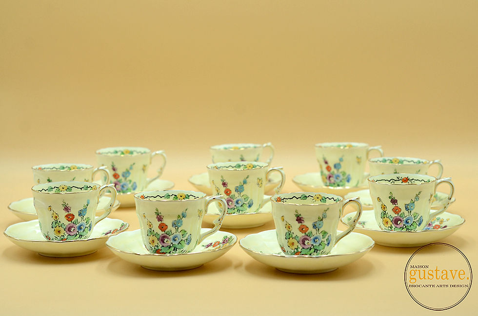 Miniature : Ensemble de tasse / soucoupe Crown Staffordshire série F12917 circa 1910