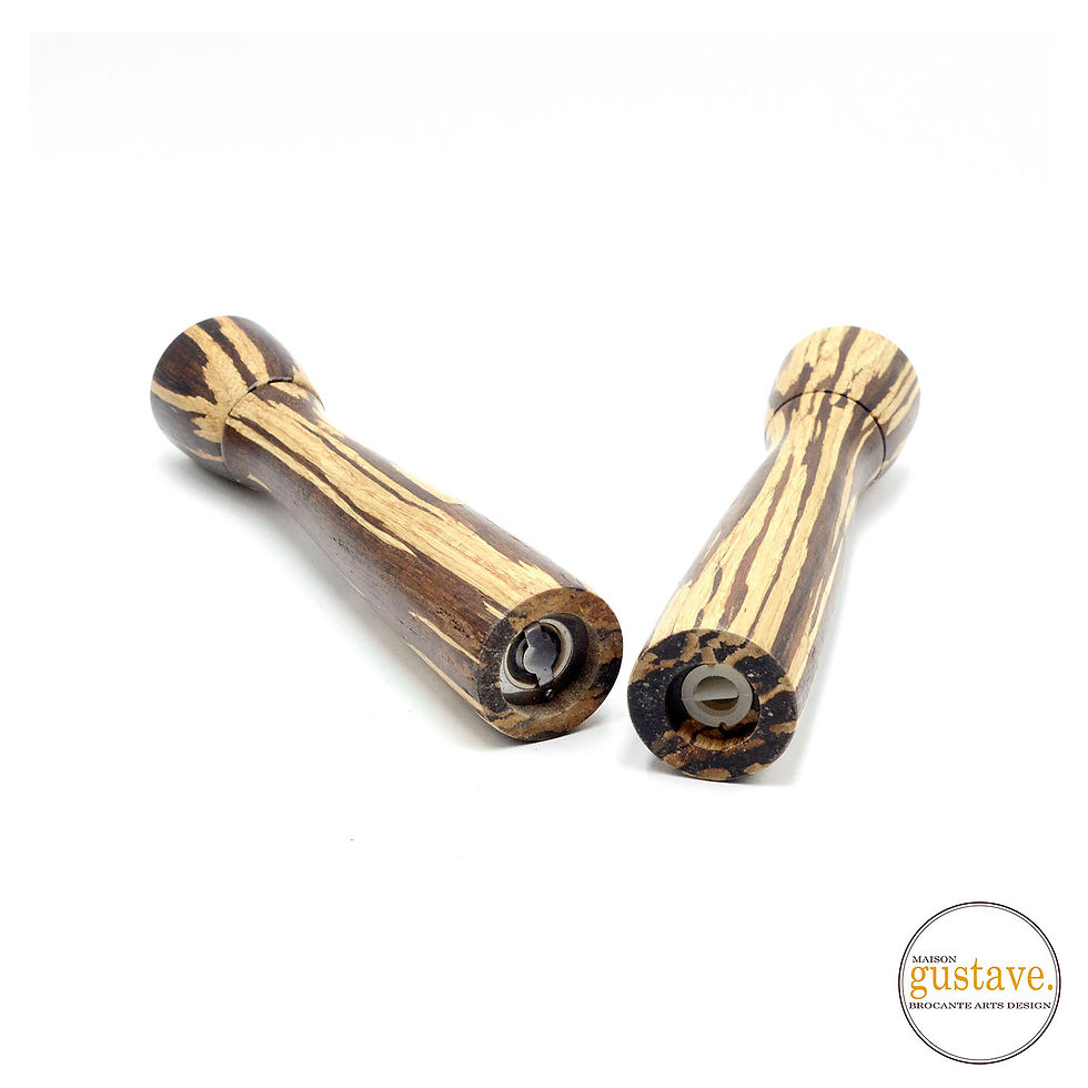 Miniature : Grande salière et moulin à poivre en bois