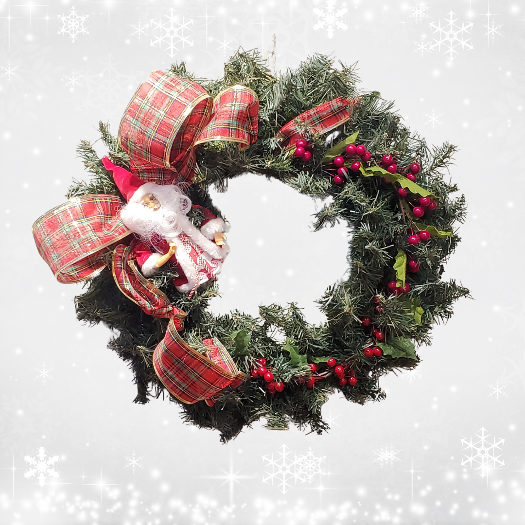 Couronne de Noël artificielle de porte 18" | Arrangement artisanal