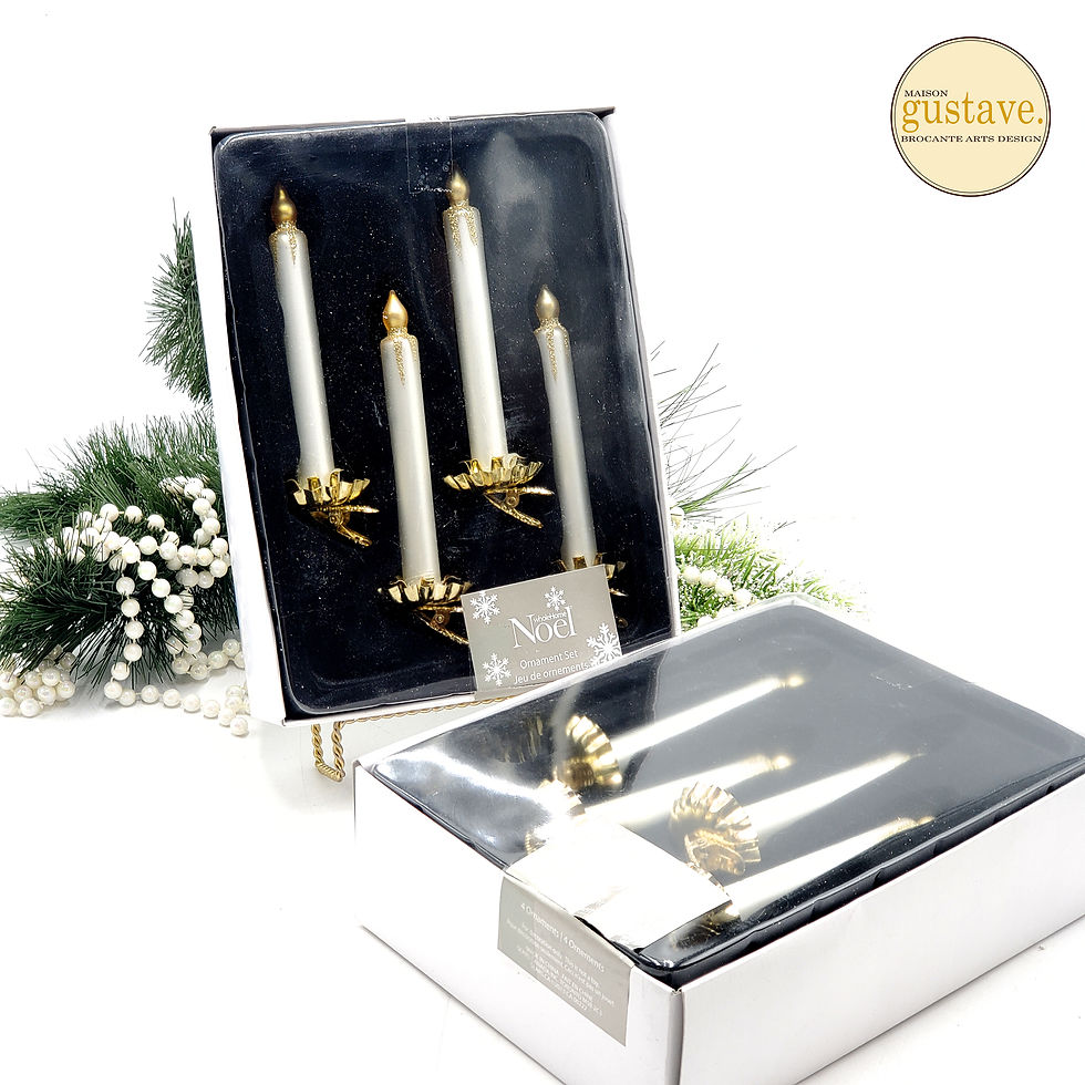 Boîte de 4 bougies | Ornements de verre