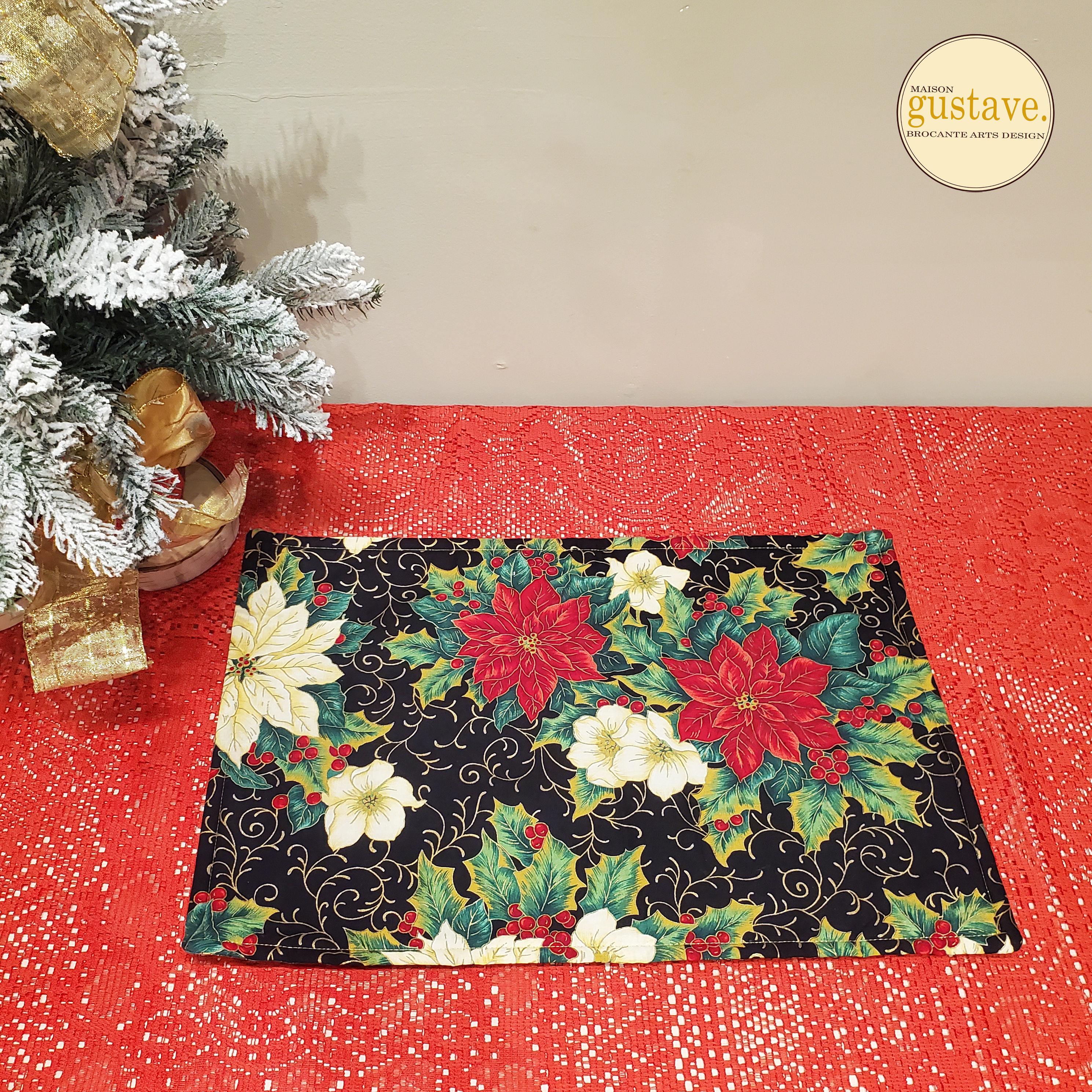 6 napperons réversibles du temps des fêtes