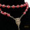 Miniature : Chapelet de prière en métal et grains rouges