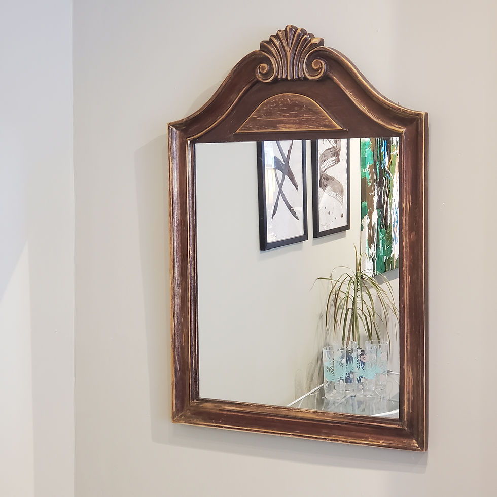 Miroir ancien | Encadrement travaillé en bois