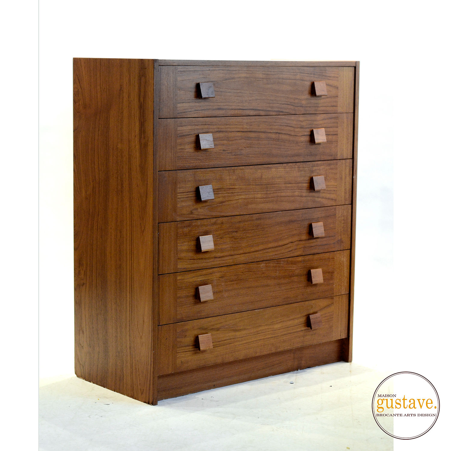 Commode en teck 6 tiroirs