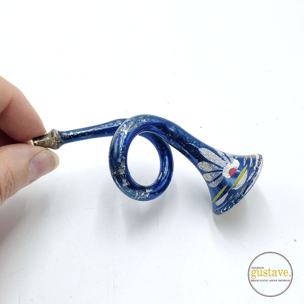 Miniature : Trompettes en verre peintes à la main | Ornement de Noël