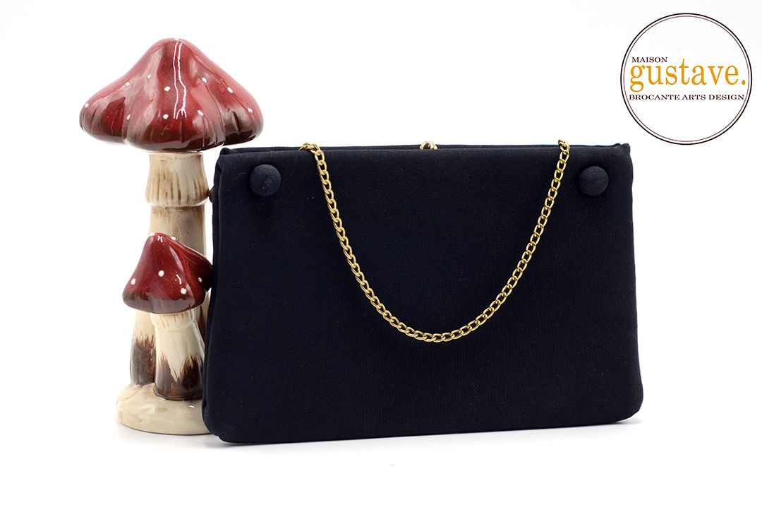 Sac à main noir et or