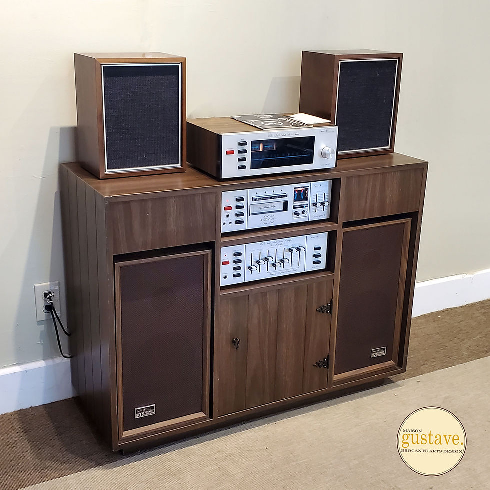 Miniature : Meuble radio AM FM Sears Electronic avec lecteur 8 track et ampli