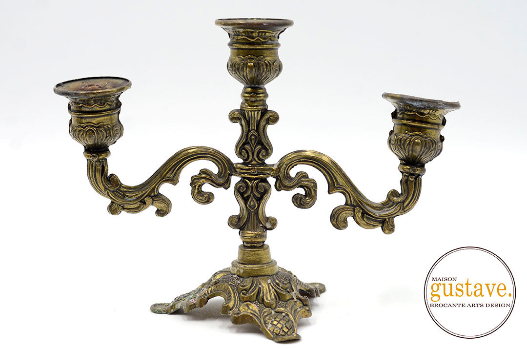 Petit candélabre triple d'Italie (2 disponibles)