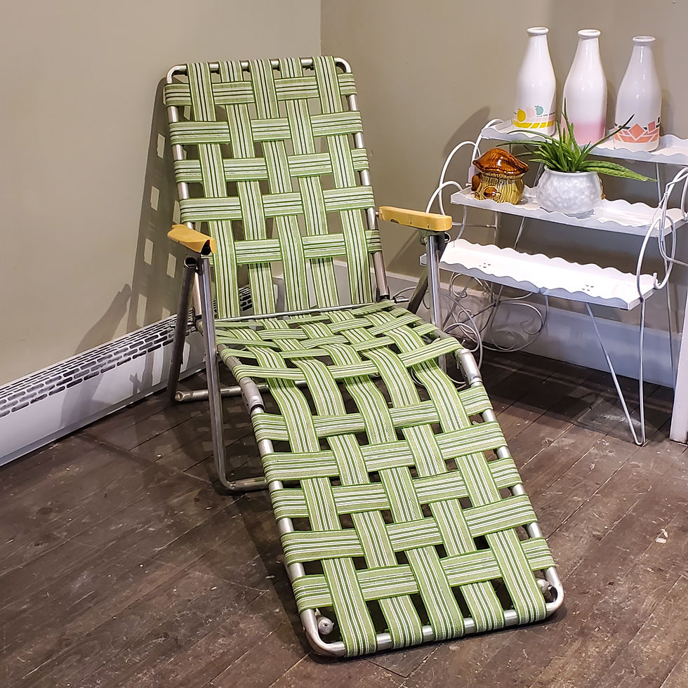 Chaise longue de plage en aluminium télescopique verte