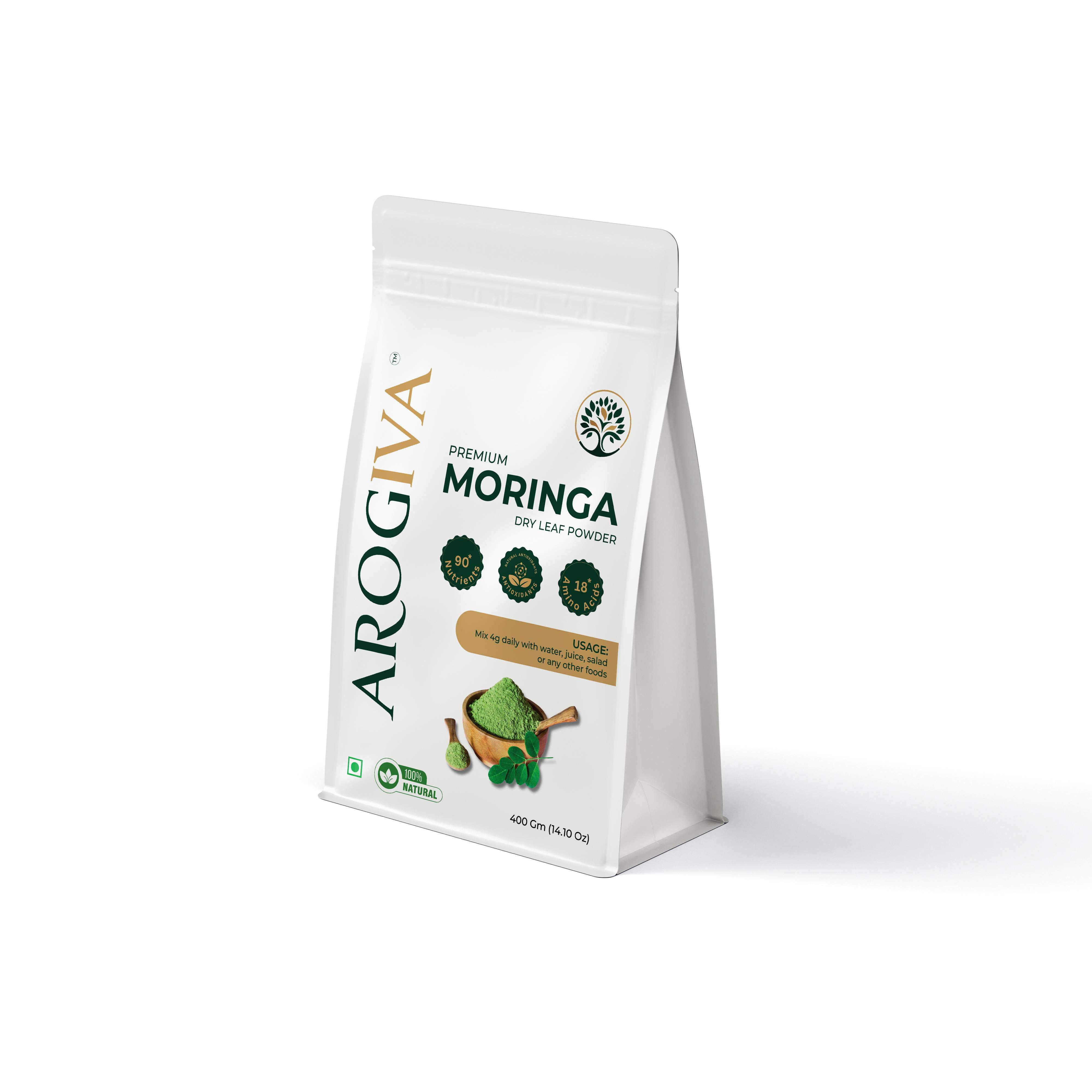 PREMIUM MORINGA DRY LEAF POWDER 400gm-Front
