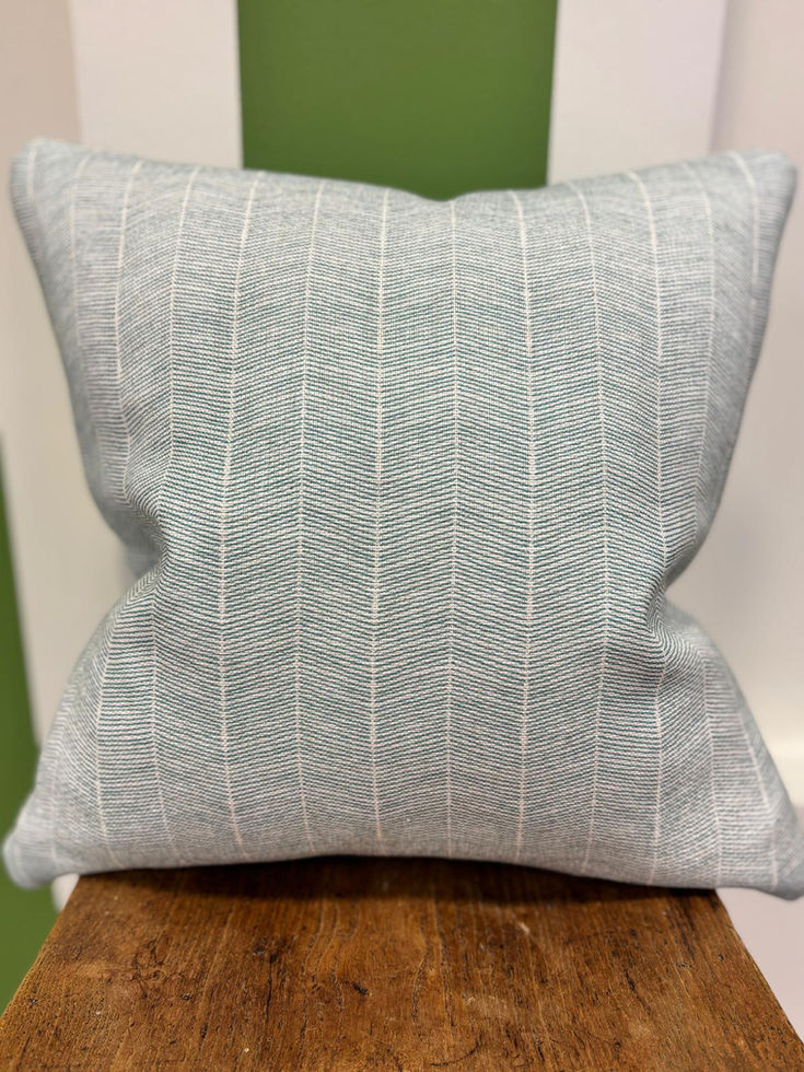 Andrew Martin Furrow Cushion Turquoise Double Sided with Inner