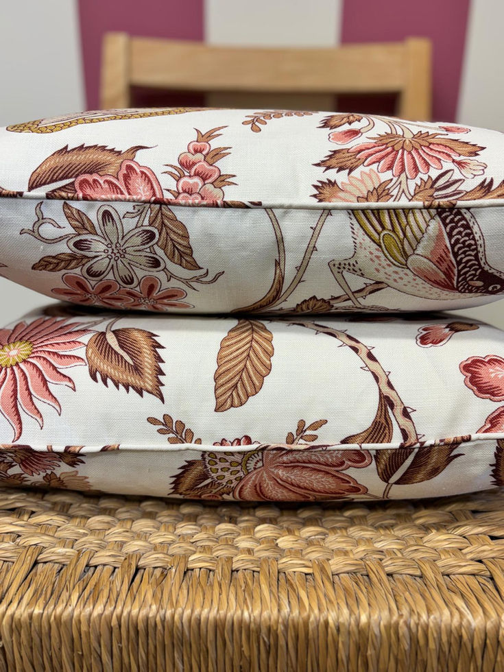 Schumacher Campagne Cushion Rose Ochre with Inner Self Piped Double Sided