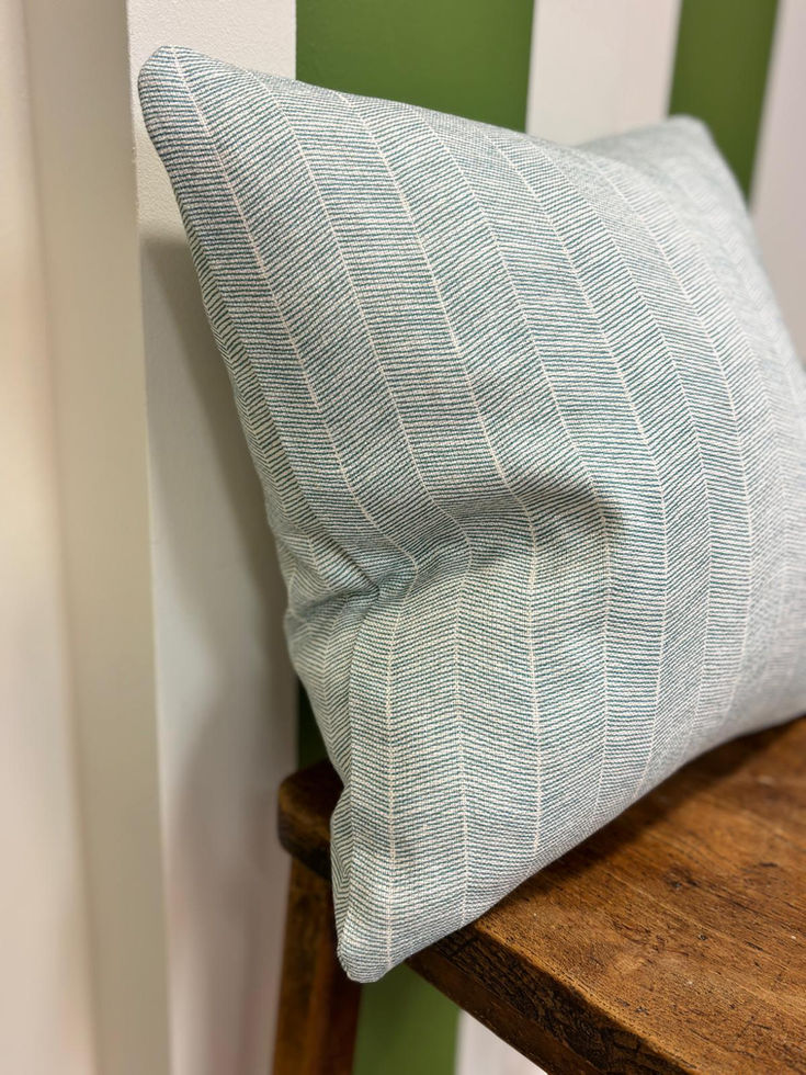 Andrew Martin Furrow Cushion Turquoise Double Sided with Inner