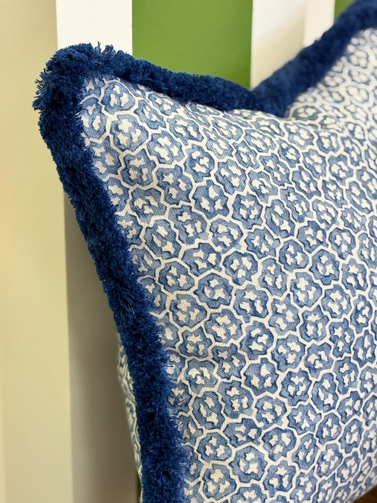 Linwood Hopscotch Cushion Puddle Brush Fringe