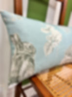 Sanderson Squirrel and Hedgehog Cushions Sky Blue Pebble with Inner