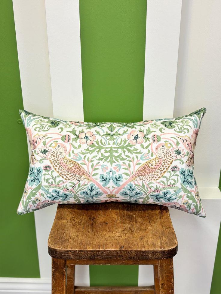 William Morris Strawberry Thief Cushion Cochineal Willow