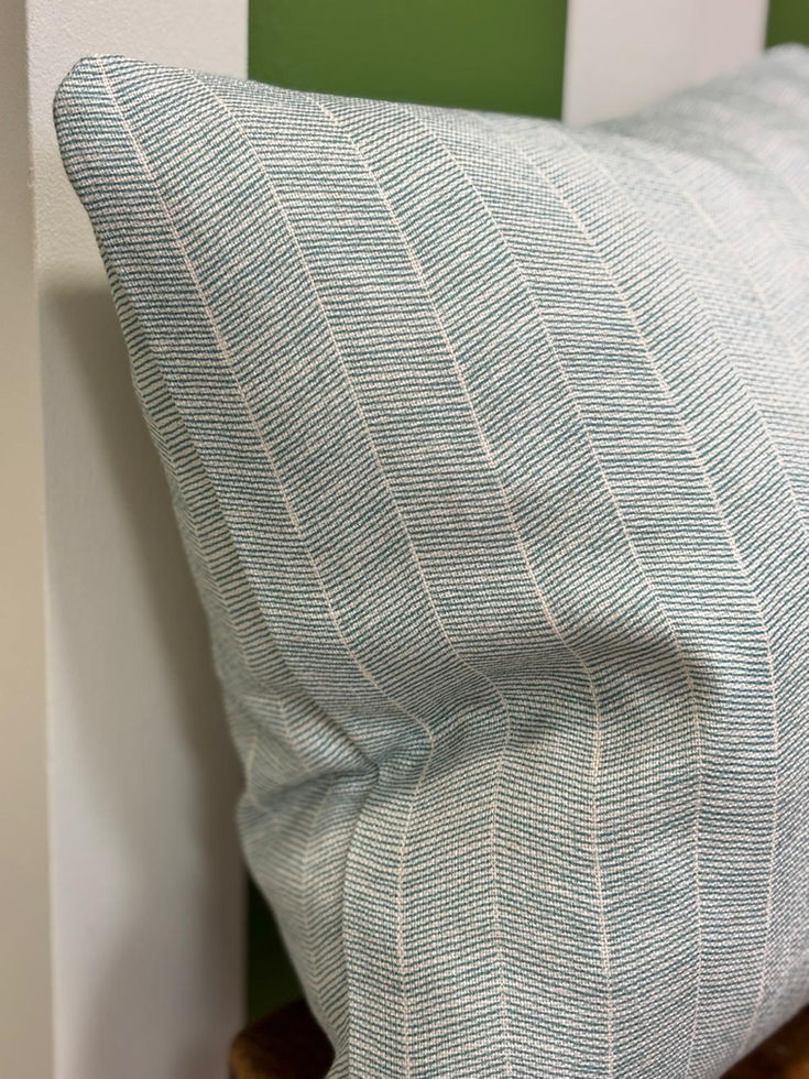 Andrew Martin Furrow Cushion Turquoise Double Sided with Inner