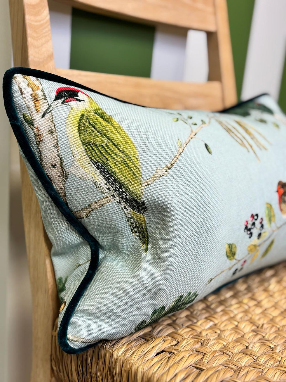 Sanderson Woodland Chorus Cushion Sky Blue Multi