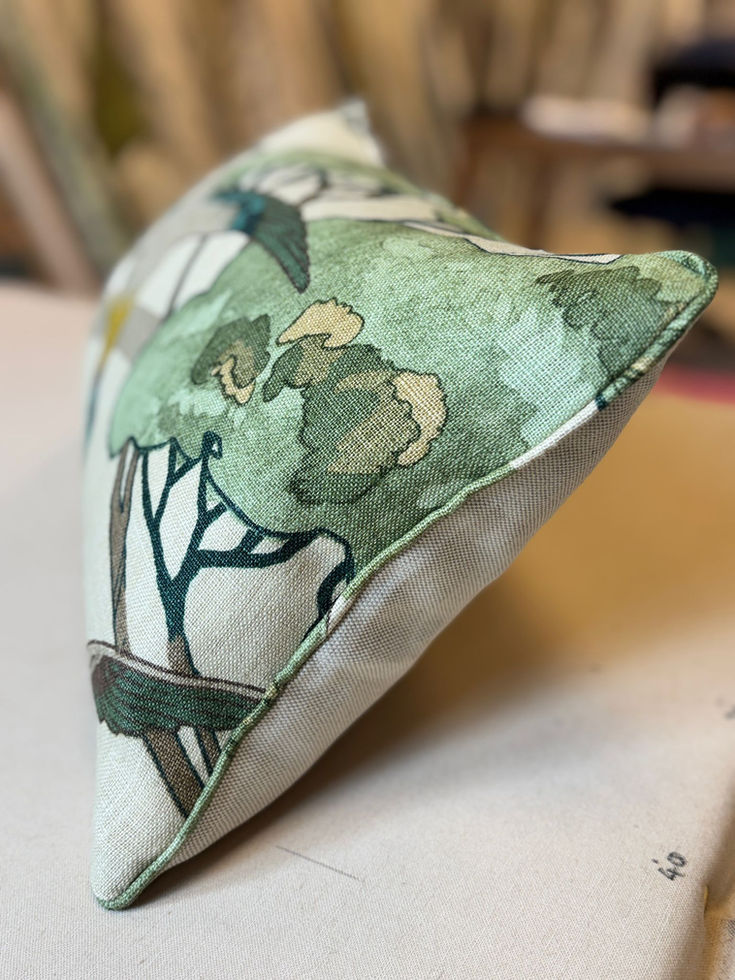 Mulberry Flying Ducks Cushion Emerald with Feather Inner