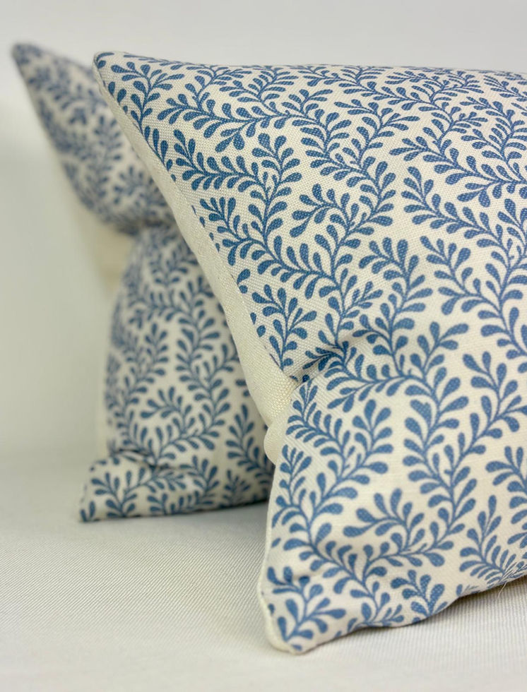 Colefax and Fowler Blythe Cushions Blue with feather inners