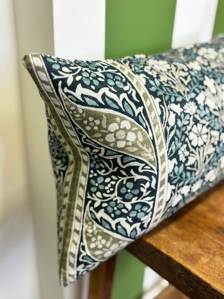 William Morris Bellflowers Cushion Indigo Sage