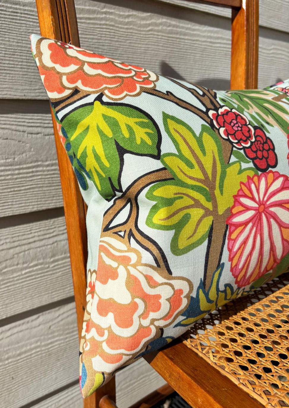 Schumacher Chiang Mai Dragon Indoor Outdoor Cushion Aqua