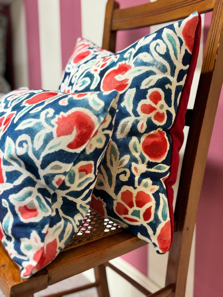 William Yeoward Lechlade Cushions Rouge Velvet Backing