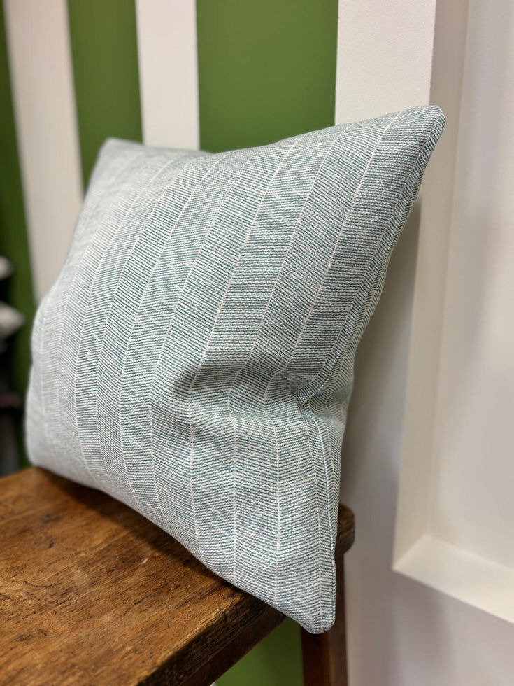 Andrew Martin Furrow Cushion Turquoise Double Sided with Inner