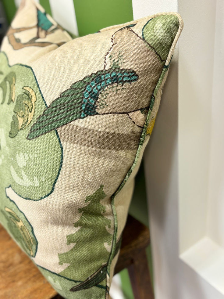 Mulberry Flying Ducks Cushion Emerald Double Sided
