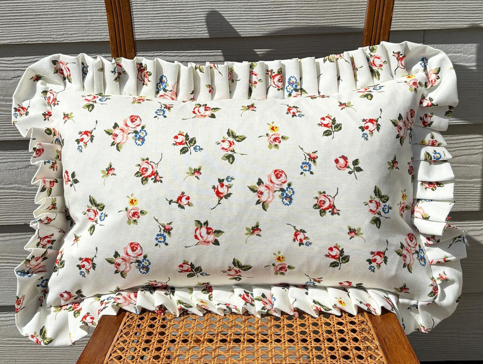 Clarke & Clarke Rosebud Frilled Cushions Spice with inners