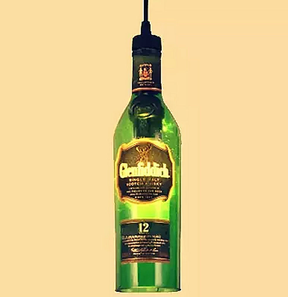 Thumbnail: Industrial Pendant Light / Lamp Made from Glenfiddich bottle