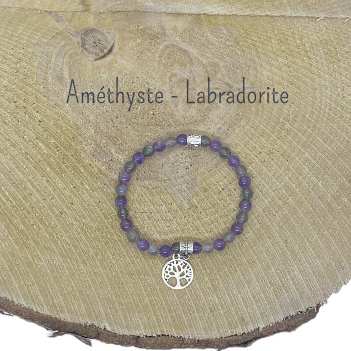 Miniature : Nat'Créa - Cy'Gem - Paix et protection - Améthyste -Labradorite