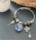 Bracelet extensible MALO bouton pression interchangeable et breloque modèle marron glacé