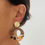 Miniature : Boucles d'oreilles LEO jaune résine et bois