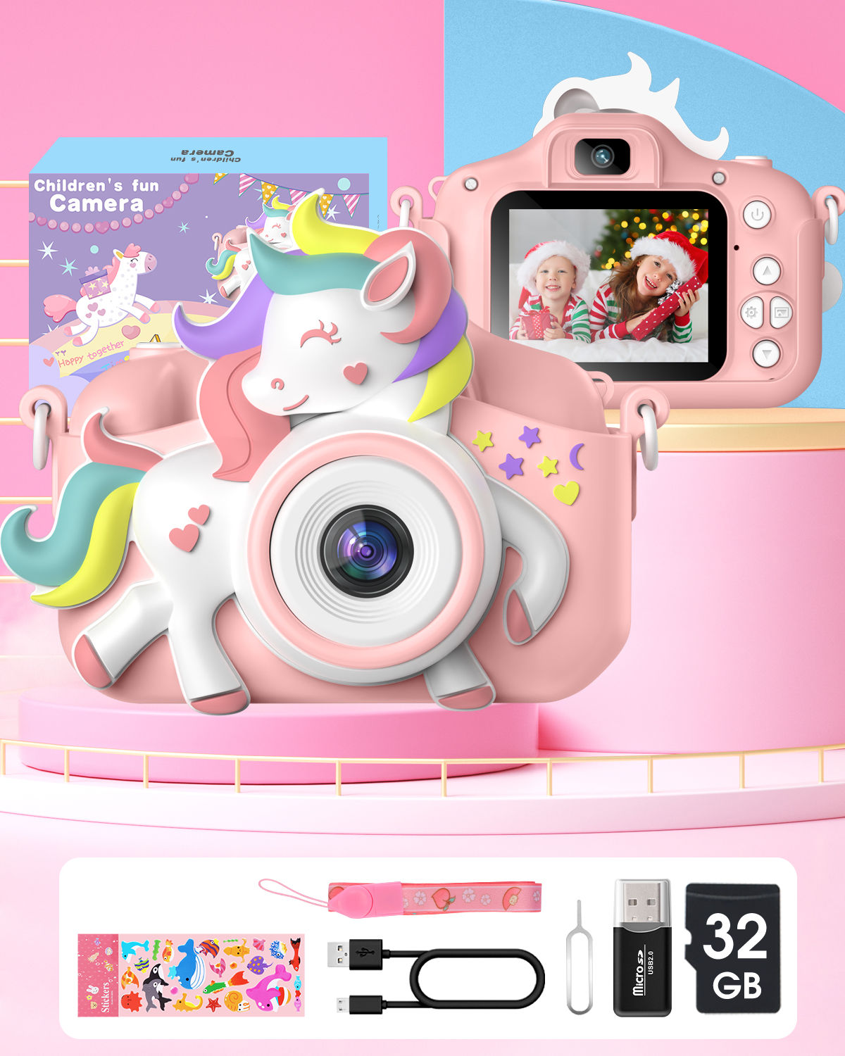 Kids Mini Camera 20.0 MP 1080P HD Digital Camera 2.0" Screen Camcorder Toy With