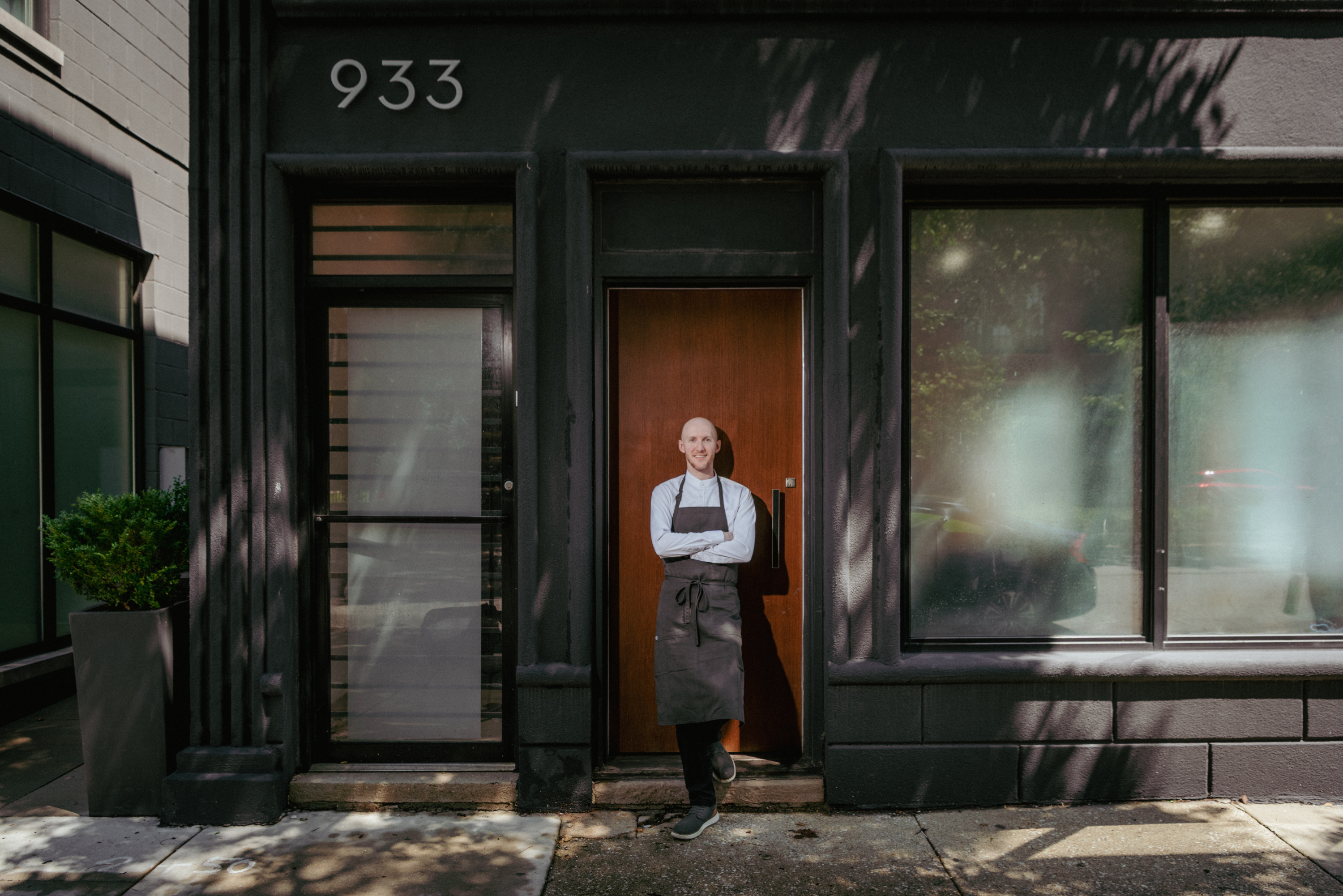 Chef outside Atsumeru Chicago storefront