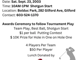 Bolduc Park Golf Tournament Benefiting the Children's Auction