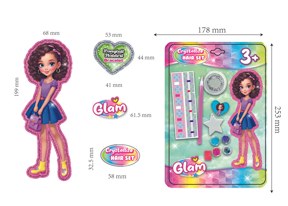 Crystal Hair set package Design