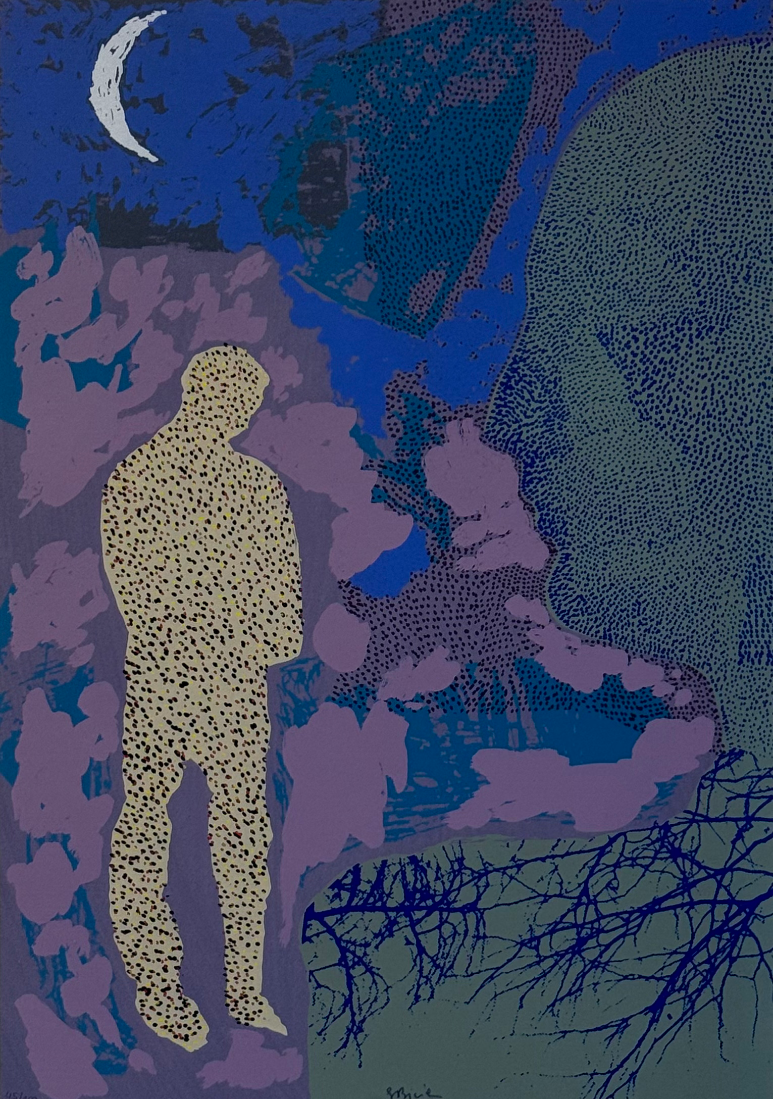 Refleksjoner, lilla/grønn - Sverre Bjertnæs