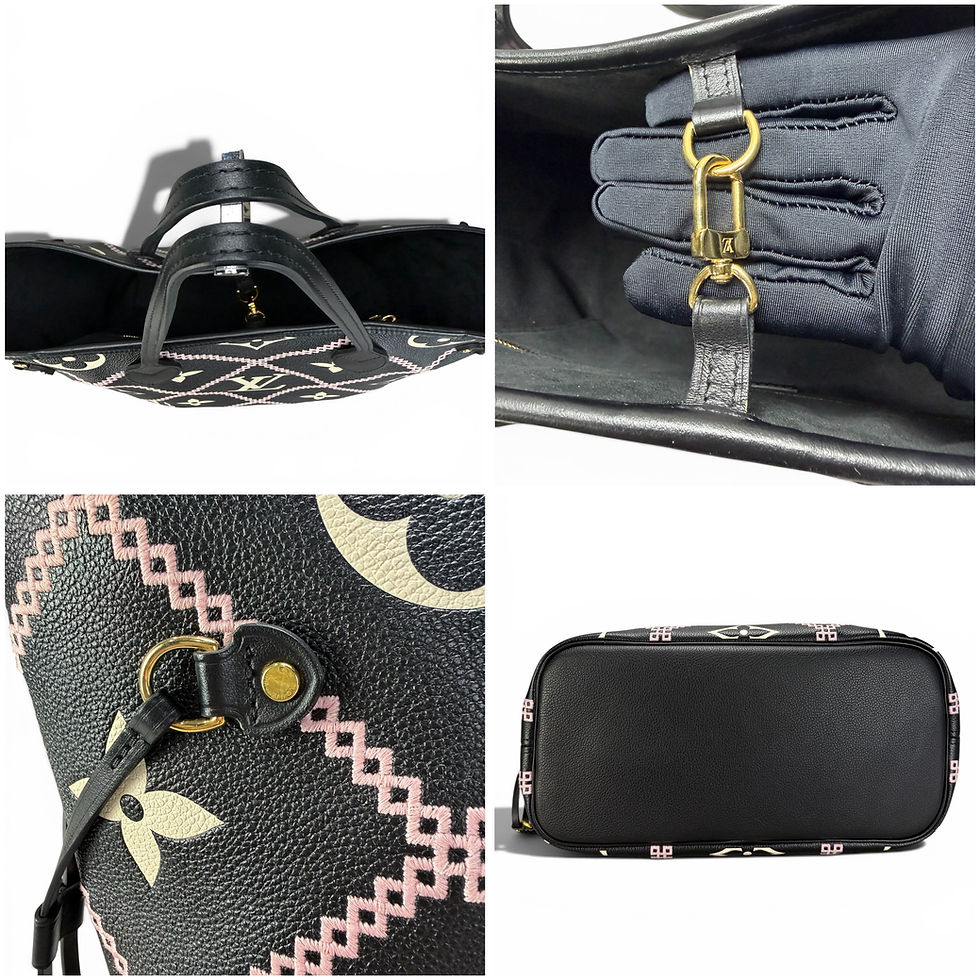 Thumbnail: Louis Vuitton Neverfull MM Black Giant Flower Monogram Empreinte - DOL2290