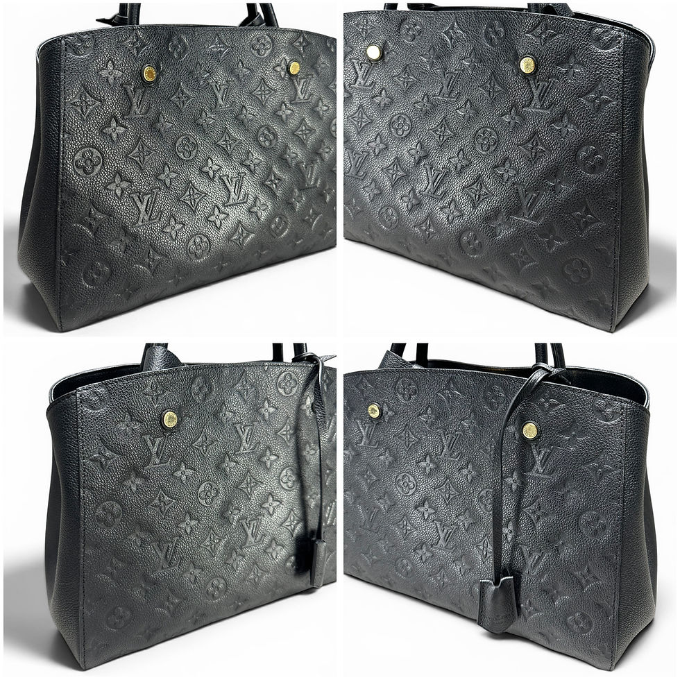 Thumbnail: Louis Vuitton Montaigne Mm Black Empreinte- DOL2278