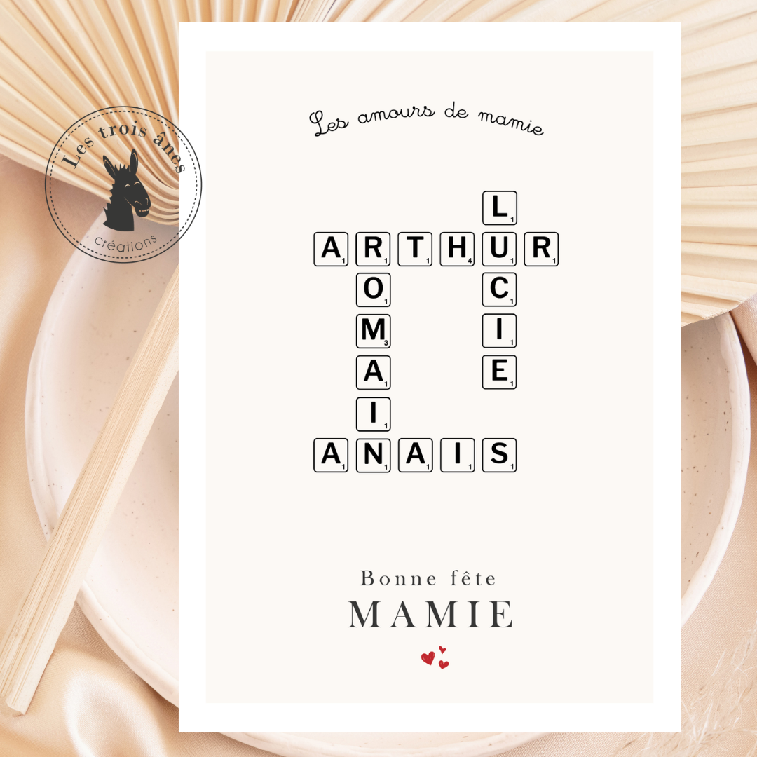 Affiche Scrabble Mamie d'amour