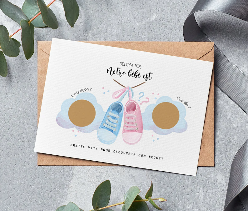 Carte à gratter - annonce sexe bébé - Basket