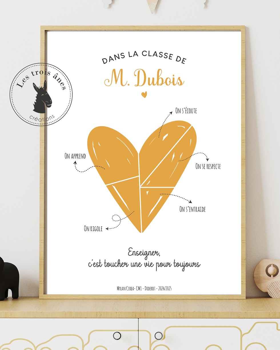 Miniature : Affiche Dans la classe de ... Merci maîtresse / maître - plusieurs coloris